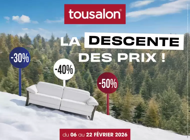 Catalogue Tousalon à Rouen | JUSQU'À -50%* SUR UNE SÉLECTION SPORTIVE ! | 2026-02-13T00:00:00.000Z - 2026-02-22T00:00:00.000Z
