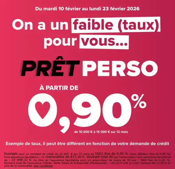 Catalogue Carrefour Banque à Boulogne-Billancourt | PRÊT PERSO | 2026-02-13T00:00:00.000Z - 2026-02-23T00:00:00.000Z