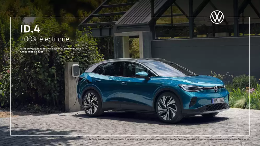 Catalogue Volkswagen à | Volkswagen - Id 4 | 2026-02-19T00:00:00.000Z - 2026-07-31T00:00:00.000Z