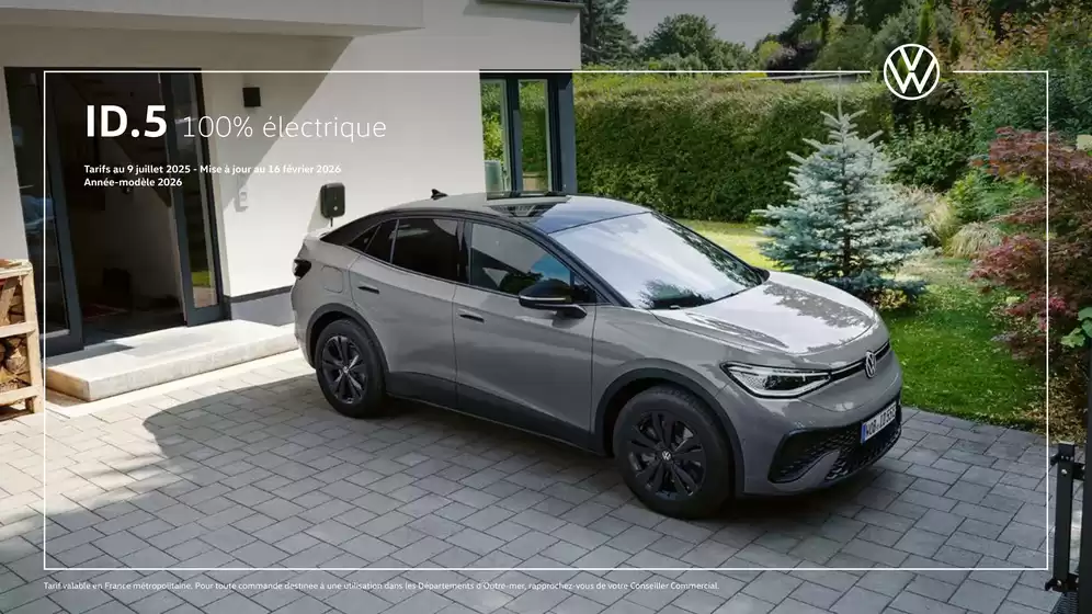 Catalogue Volkswagen à | Volkswagen - Id 5 | 2026-02-19T00:00:00.000Z - 2026-09-30T00:00:00.000Z