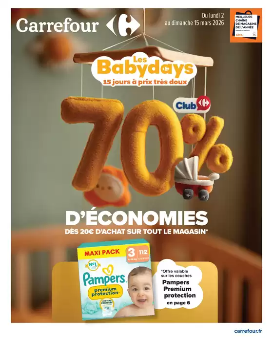 Catalogue Carrefour Drive à Paris | LES BABYDAYS | 2026-03-02T00:00:00.000Z - 2026-03-15T00:00:00.000Z