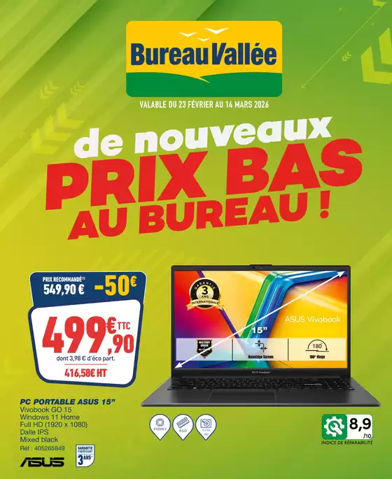 Catalogue Bureau Vallée à Rang-du-Fliers | de nouveaux PRIX BAS AU BUREAU | 2026-02-23T00:00:00.000Z - 2026-03-14T00:00:00.000Z
