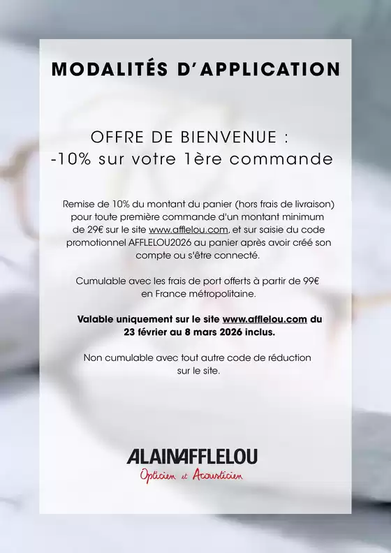 Catalogue Alain Afflelou | -10% sur votre 1ère commande | 2026-02-24T00:00:00.000Z - 2026-03-08T00:00:00.000Z