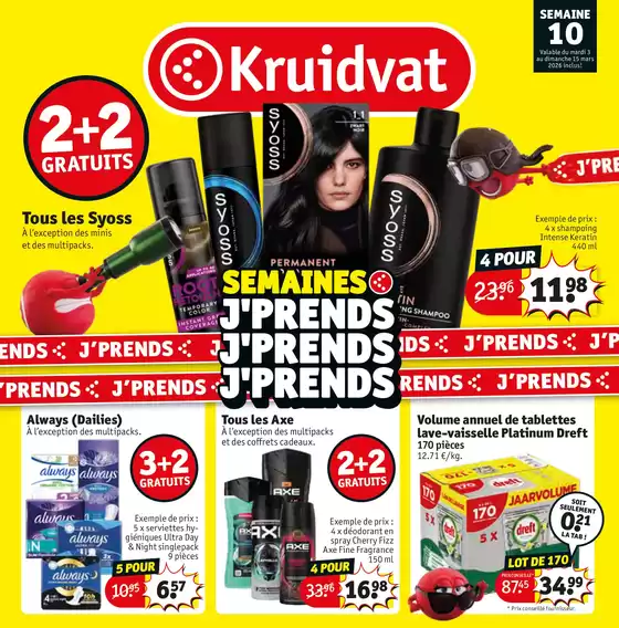 Catalogue Kruidvat | Semaines J'Prends | 2026-03-03T00:00:00.000Z - 2026-03-15T00:00:00.000Z