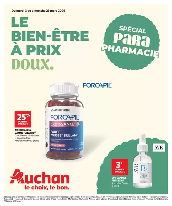 Catalogue Auchan Hypermarché à Paris | Parapharmacie, beauté | 2026-03-03T00:00:00.000Z - 2026-03-29T00:00:00.000Z
