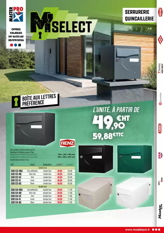 Catalogue Master Pro | SelectionQuincaillerie18p-2026 | 2026-03-16T00:00:00.000Z - 2026-04-25T00:00:00.000Z