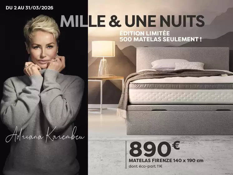 Catalogue France Literie | MILLE & UNE NUITS | 2026-03-02T00:00:00.000Z - 2026-03-31T00:00:00.000Z