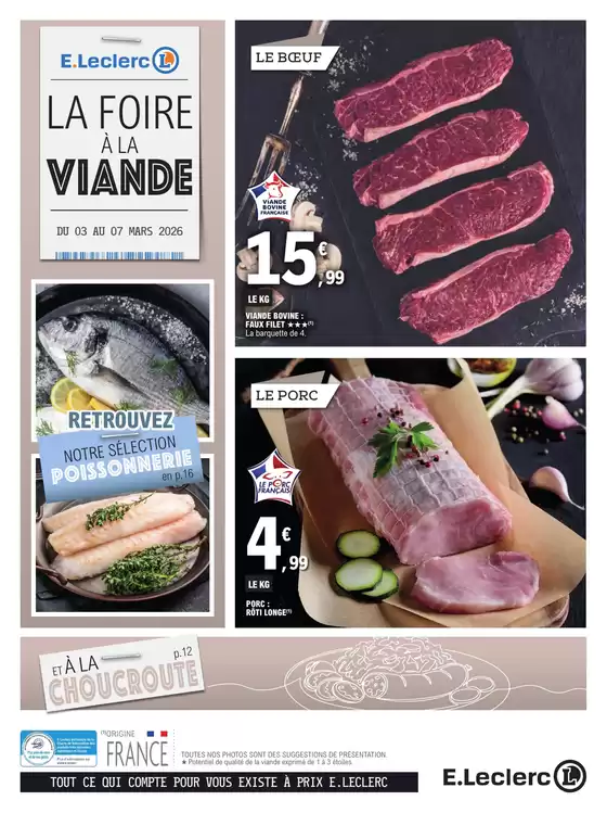 Catalogue E.Leclerc à Terrasson-Lavilledieu | FOIRE VIANDE (V1/V2) / POISSON(v2) | 2026-03-03T00:00:00.000Z - 2026-03-07T00:00:00.000Z