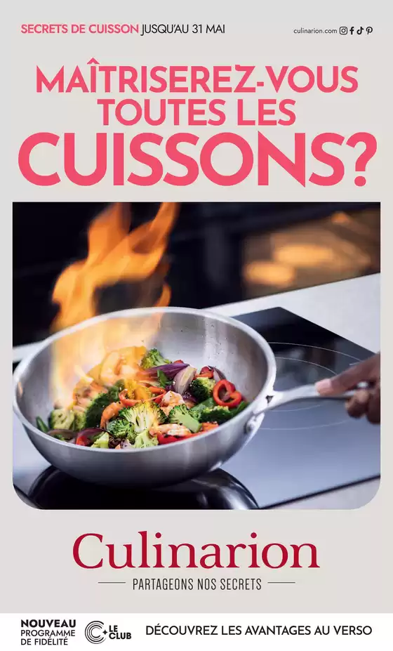Catalogue Culinarion | MAÎTRISEREZ-VOUS TOUTES LES CUISSONS? | 2026-03-02T00:00:00.000Z - 2026-05-31T00:00:00.000Z
