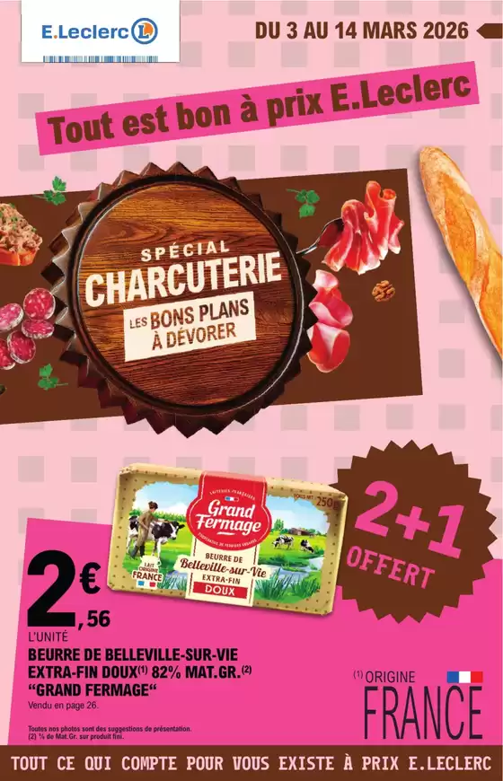 Catalogue E.Leclerc à Belleville (Rhône) | DEPENSER MOINS 5 - MIXTE | 2026-03-03T00:00:00.000Z - 2026-03-14T00:00:00.000Z