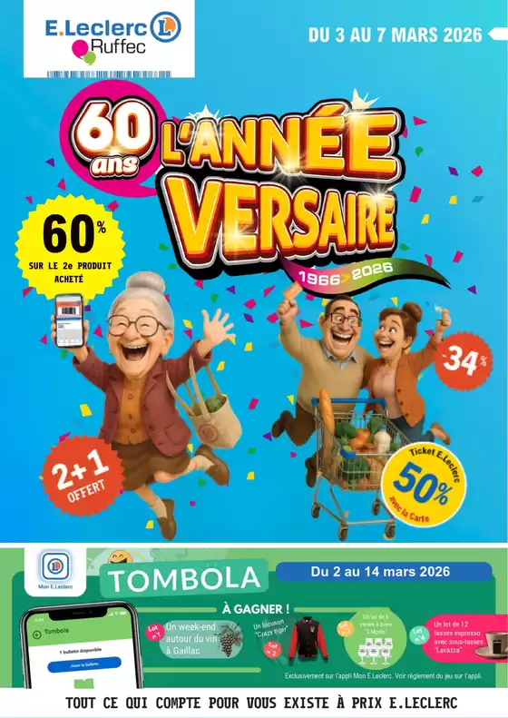 Catalogue E.Leclerc à Vannes | LAnnée-versaire ! | 2026-03-03T00:00:00.000Z - 2026-03-14T00:00:00.000Z