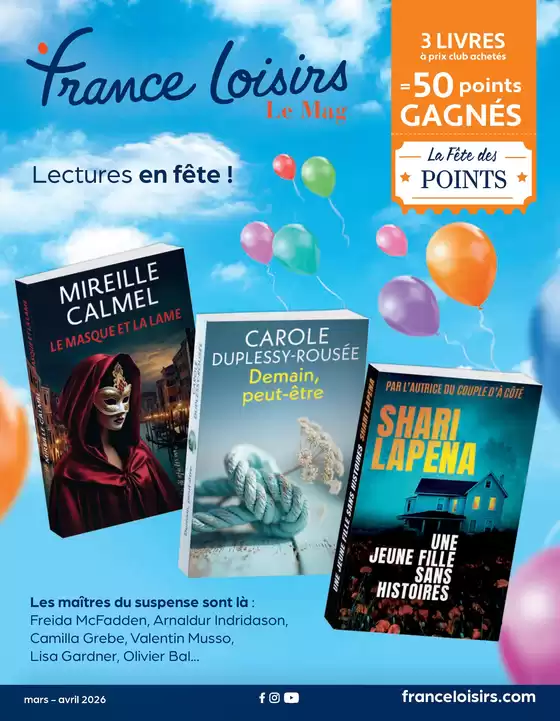 Catalogue France Loisirs | Mars - Avril 2026 | 2026-03-02T00:00:00.000Z - 2026-04-30T00:00:00.000Z