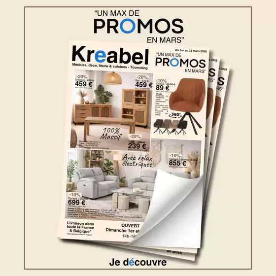 Catalogue KREABEL à Sallanches | Un max de promos | 2026-03-05T00:00:00.000Z - 2026-03-31T00:00:00.000Z