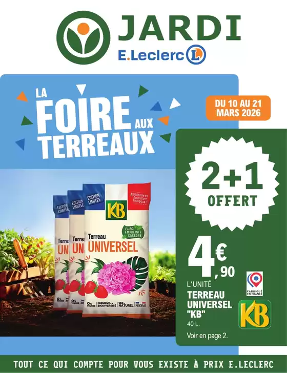 Catalogue E.Leclerc Jardi à Cugnaux | TRAFIC JARDI PRINTEMPS 2 - TERREAUX | 2026-03-09T00:00:00.000Z - 2026-03-21T00:00:00.000Z