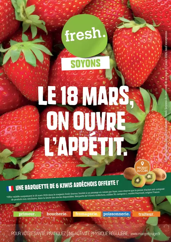 Catalogue Fresh | Le 18 mars, on ouvre l’appétit. | 2026-03-18T00:00:00.000Z - 2026-03-23T00:00:00.000Z