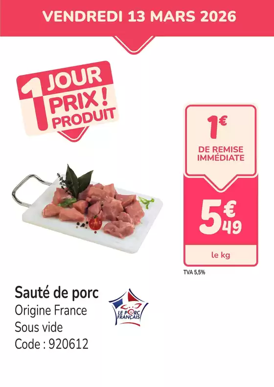 Catalogue Promocash à Grasse | PROMO sauté de porc | 2026-03-13T00:00:00.000Z - 2026-03-13T00:00:00.000Z