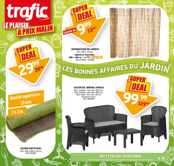 Catalogue Trafic à Vittel | Le plaisir à prix malin | 2026-03-10T00:00:00.000Z - 2026-03-15T00:00:00.000Z