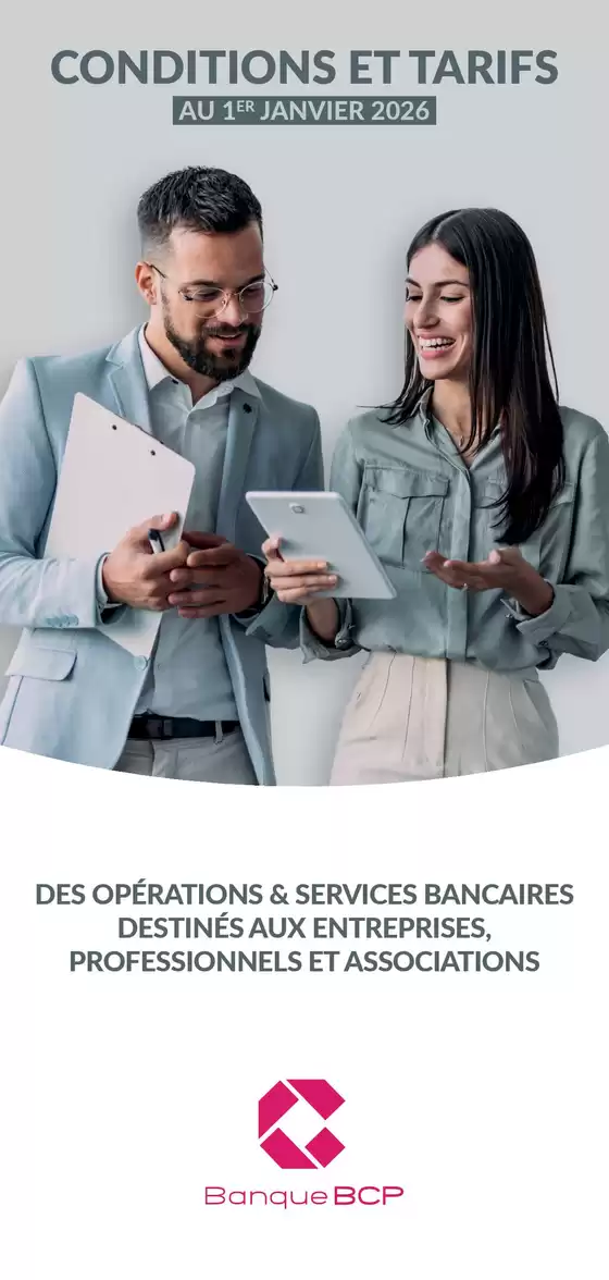 Catalogue Banque BCP | Tarifaire des Professionnels | 2026-03-12T00:00:00.000Z - 2026-12-31T00:00:00.000Z