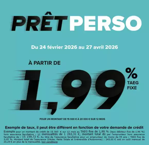Catalogue Carrefour Banque et Assurance à Crèvecœur-le-Grand | PRÊT PERSO | 2026-03-12T00:00:00.000Z - 2026-04-27T00:00:00.000Z