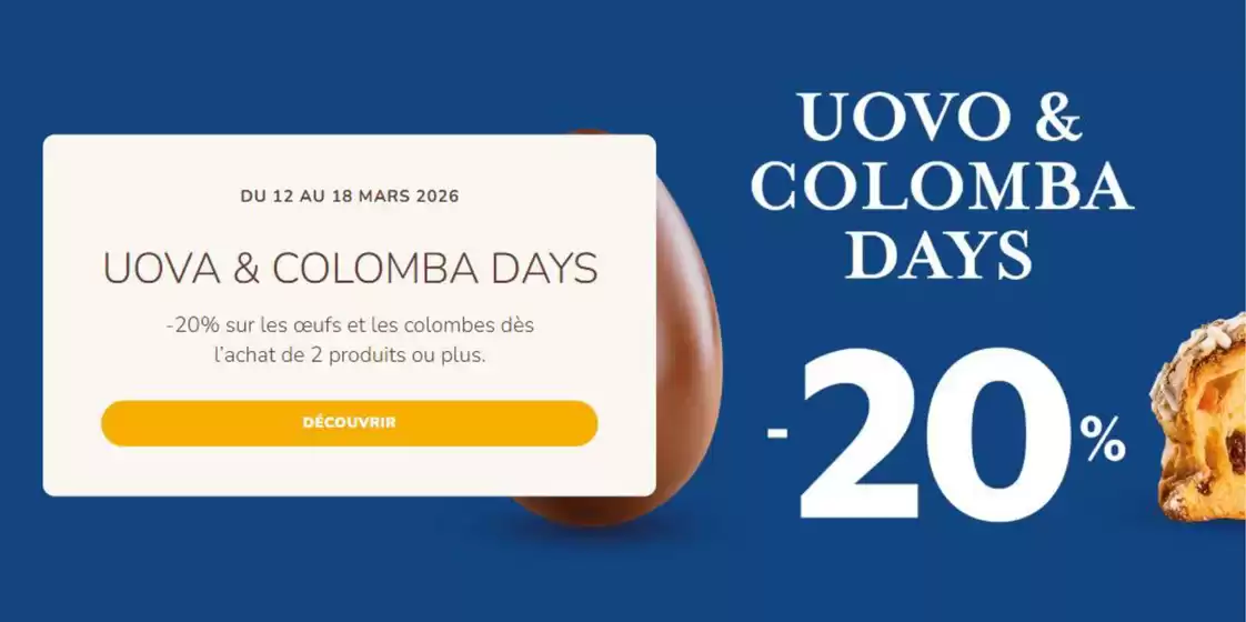 Catalogue Eataly à Lyon | UOVA & COLOMBA DAYS | 2026-03-13T00:00:00.000Z - 2026-03-18T00:00:00.000Z