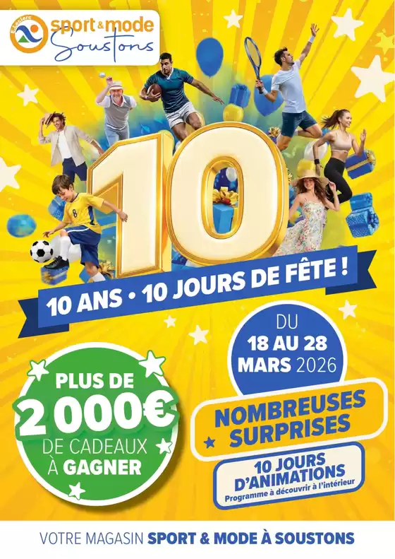 Catalogue E.Leclerc Sports à Mont-de-Marsan | ANNIVERSAIRE 10 ans | 2026-03-18T00:00:00.000Z - 2026-03-28T00:00:00.000Z