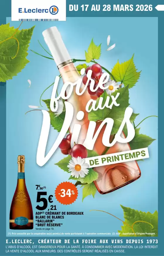 Catalogue E.Leclerc à Lyon | FOIRE AUX VINS DE PRINTEMPS - MIXTE | 2026-03-17T00:00:00.000Z - 2026-03-28T00:00:00.000Z