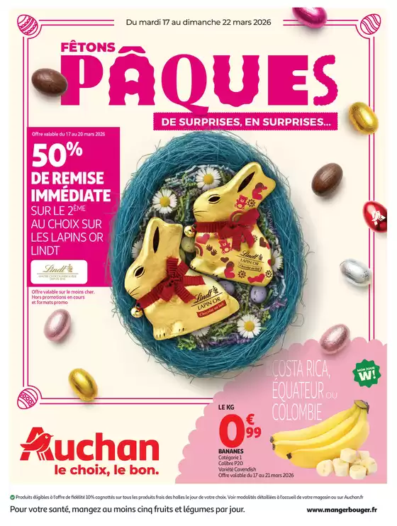 Catalogue Auchan Hypermarché | FÊTONS PÂQUES DE SURPRISES, EN SURPRISES... | 2026-03-17T00:00:00.000Z - 2026-03-22T00:00:00.000Z
