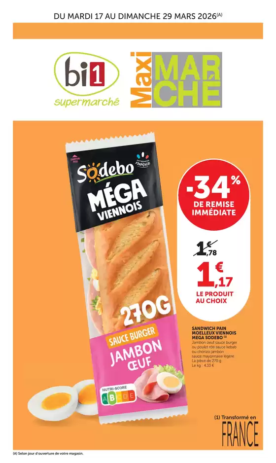 Catalogue Maximarché à Groslay | Offres exclusives et bonnes affaires | 2026-03-17T00:00:00.000Z - 2026-03-29T00:00:00.000Z