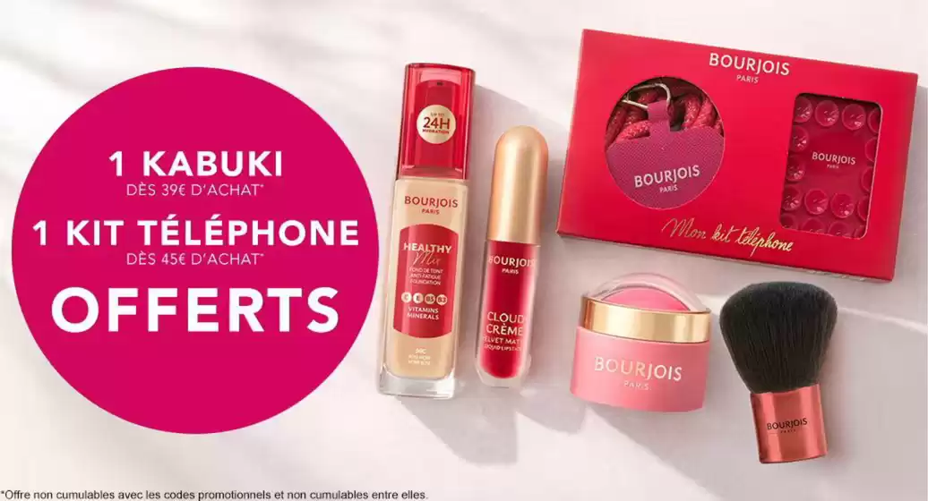 Catalogue Bourjois à Servance | Un kabuki dès 39€ ou un kit de téléphone dès 45€ d'achat | 2026-03-18T00:00:00.000Z - 2026-03-31T00:00:00.000Z
