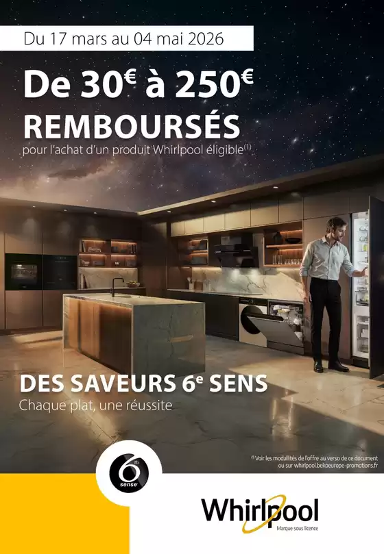 Catalogue Boulanger à Épinay-sur-Seine | OFFRE Whirlpool : jusqu'à 250€ remboursés ! | 2026-03-18T00:00:00.000Z - 2026-05-04T00:00:00.000Z