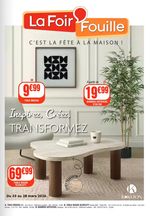 Catalogue La Foir'Fouille à Lécousse | Inspirez, Creez Transformez | 2026-03-23T00:00:00.000Z - 2026-03-28T00:00:00.000Z