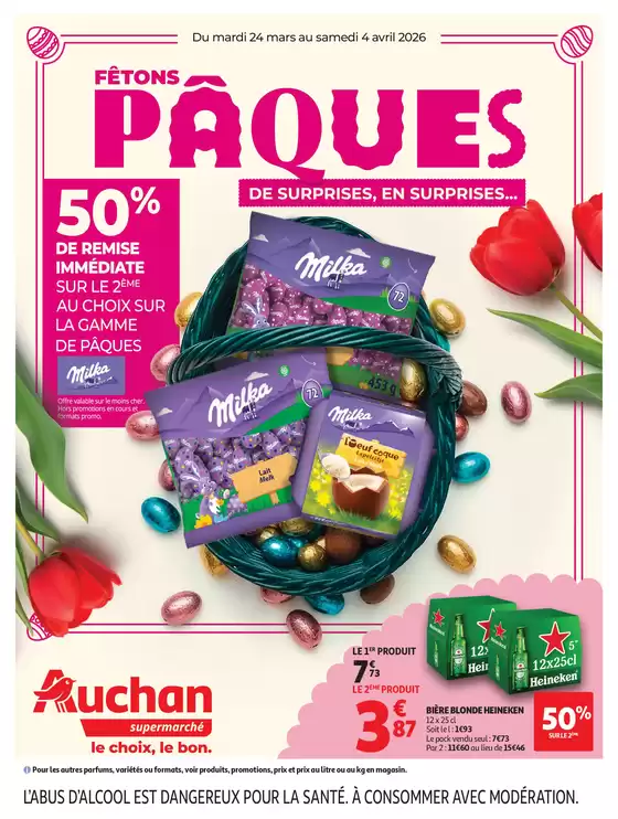 Catalogue Auchan Supermarché à Rouen | Chocolats Pâques supers | 2026-03-24T00:00:00.000Z - 2026-04-04T00:00:00.000Z