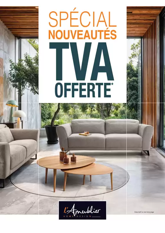 Catalogue L'Ameublier à Nantes | Profitez de la TVA OFFERTE* sur une sélection d’articles jusqu’au 25 avril 2026 dans votre magasin L’Ameublier. | 2026-03-24T00:00:00.000Z - 2026-04-25T00:00:00.000Z