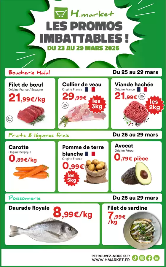 Catalogue Hmarket | Les promos de la semaine | 2026-03-23T00:00:00.000Z - 2026-03-29T00:00:00.000Z