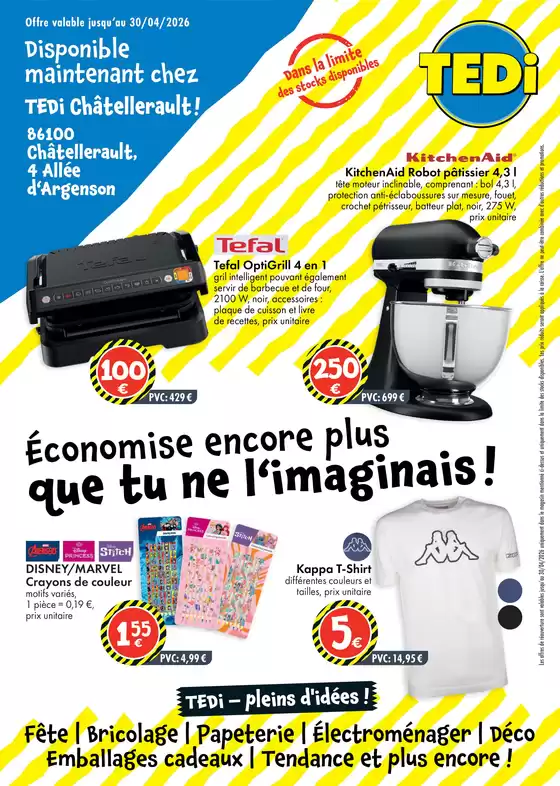 Catalogue TEDi à Saint-Girons | TEDi: Découvrez les nouvelles offres - Chatellerault | 2026-03-26T00:00:00.000Z - 2026-03-31T00:00:00.000Z