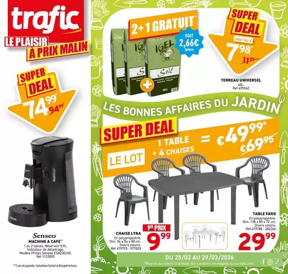 Catalogue Trafic à Paris | Les bonnes affaires du jardin | 2026-03-25T00:00:00.000Z - 2026-03-29T00:00:00.000Z