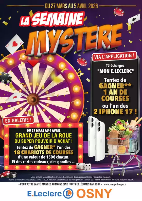 Catalogue E.Leclerc à Nice | SEMAINE MYSTERE / ANNIVERSAIRE | 2026-03-27T00:00:00.000Z - 2026-04-05T00:00:00.000Z