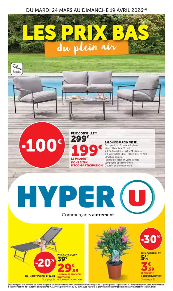 Catalogue Hyper U à Propriano | Plein air | 2026-03-24T00:00:00.000Z - 2026-04-19T00:00:00.000Z