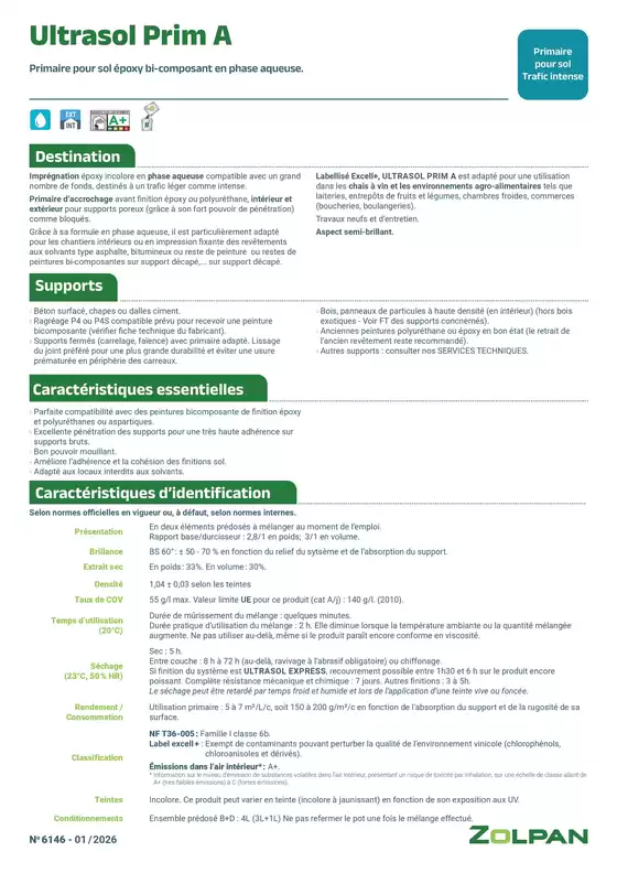 Catalogue Zolpan | Ultrasol Prim A fiche technique | 2026-03-25T00:00:00.000Z - 2026-03-31T00:00:00.000Z