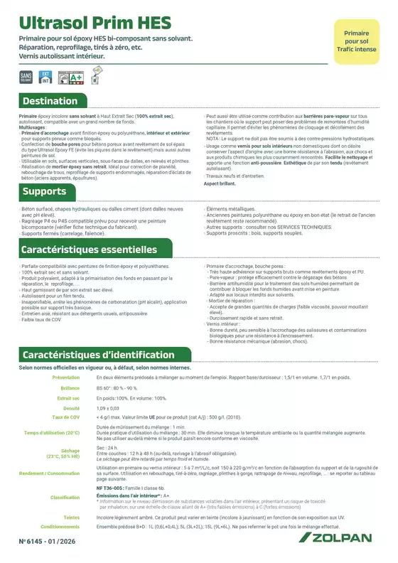 Catalogue Zolpan | Ultrasol Prim HES fiche technique | 2026-03-25T00:00:00.000Z - 2026-04-30T00:00:00.000Z
