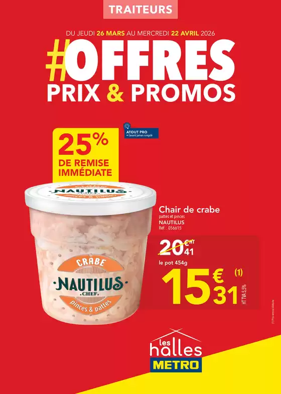 Catalogue Metro | Offres prix & promos | 2026-03-27T00:00:00.000Z - 2026-04-22T00:00:00.000Z
