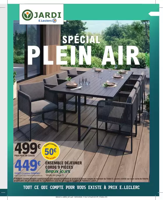 Catalogue E.Leclerc Jardi à Clermont-Ferrand | PLEIN AIR GSA - GSS | 2026-03-30T00:00:00.000Z - 2026-04-18T00:00:00.000Z