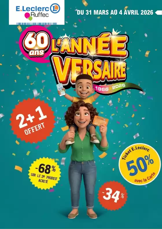 Catalogue E.Leclerc à Rouen | Lannée-versaire ! | 2026-03-31T00:00:00.000Z - 2026-04-04T00:00:00.000Z