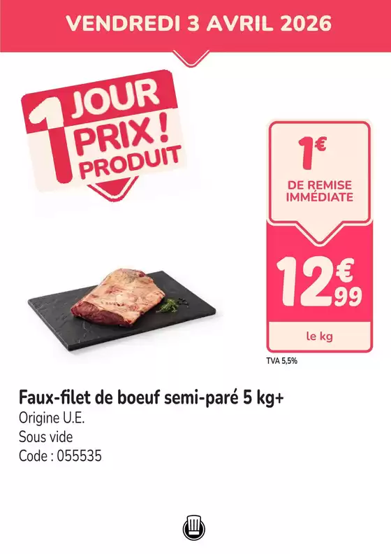 Catalogue Promocash à Longeville-sur-Mer | PROMO faux-filet UE | 2026-04-03T00:00:00.000Z - 2026-04-03T00:00:00.000Z