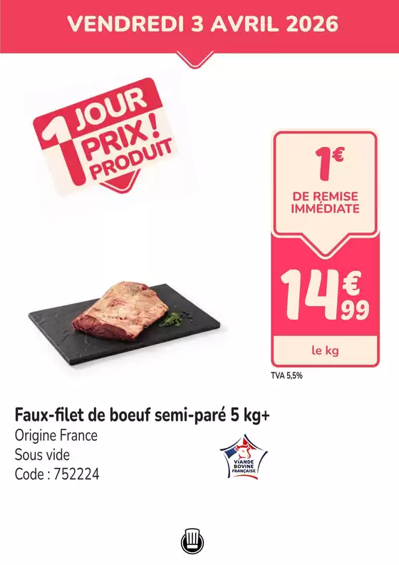 Catalogue Promocash à Longeville-sur-Mer | PROMO faux-filet FR | 2026-04-03T00:00:00.000Z - 2026-04-03T00:00:00.000Z