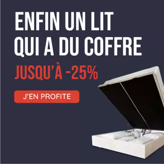 Catalogue Maison de la Literie à Afa | Enfin un lit qui a du coffre jusqu'à -25% | 2026-03-31T00:00:00.000Z - 2026-04-19T00:00:00.000Z