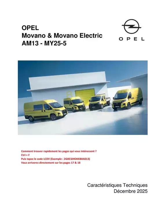 Catalogue Opel à Amiens | CT OPEL MOVANO MOVANO ELECTRIC DECEMBRE 2028 | 2026-03-31T00:00:00.000Z - 2026-04-12T00:00:00.000Z