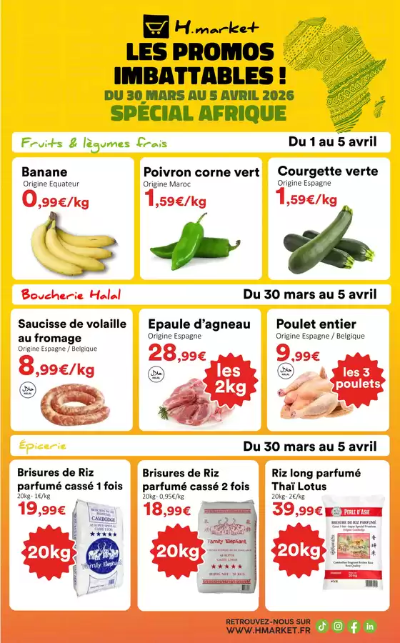 Catalogue Hmarket à Niort | Promos Spécial Afrique | 2026-03-30T00:00:00.000Z - 2026-04-05T00:00:00.000Z