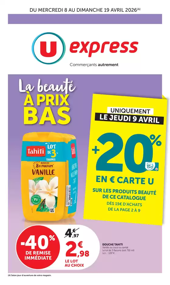 Catalogue U Express à Mathay | Spécial beauté | 2026-04-08T00:00:00.000Z - 2026-04-19T00:00:00.000Z