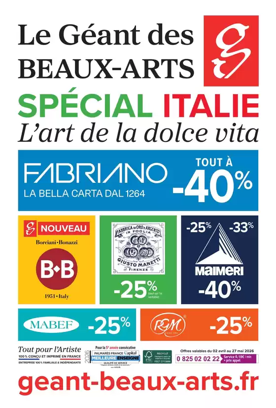 Catalogue Le Géant des Beaux-Arts | Réductions et promotions | 2026-04-02T00:00:00.000Z - 2026-05-27T00:00:00.000Z